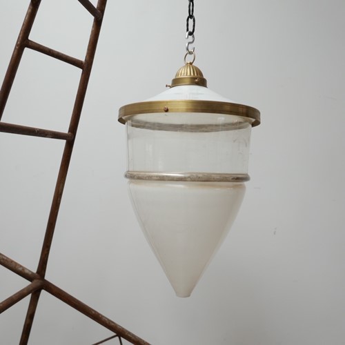German Antique Three Part Large Pendant Light