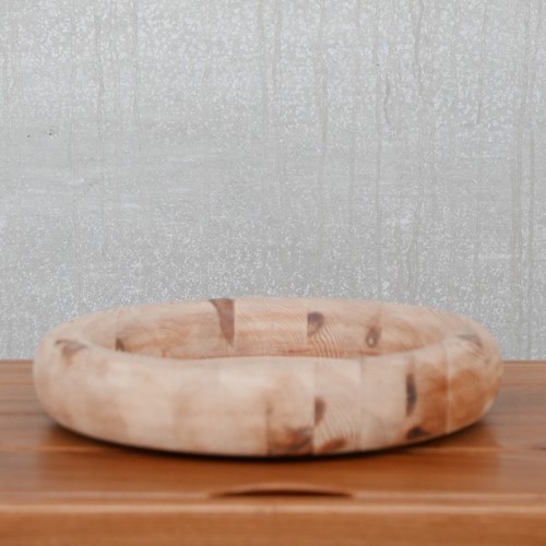 Mid-Century Pine Belgium Wooden Bowl