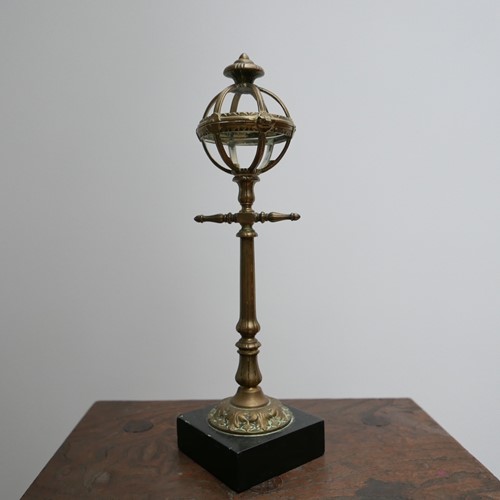 Unusual Desk Top Antique Lantern Model Brass Curio