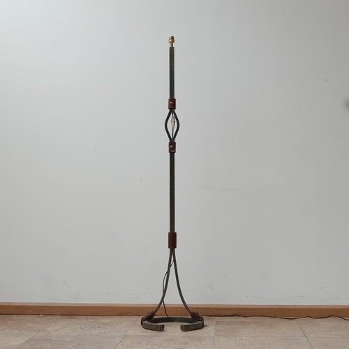 Leather and Iron Lamp by Jean-Pierre Ryckaert (2)
