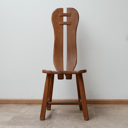 Brutalist Mid-Century Oak De Puydt Dining Chairs 