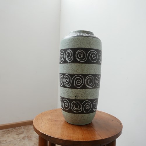 West German Green Ceramic Mid-Century Vase