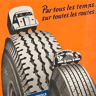 Mid-Century, Kléber-Colombes Tyres Poster