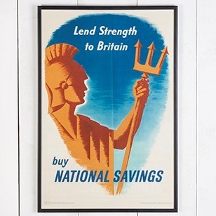 "Lend Strength To Britain" - Vintage National Savings Poster