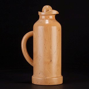 Solid Carved Wood Flask by Pietro Manzoni