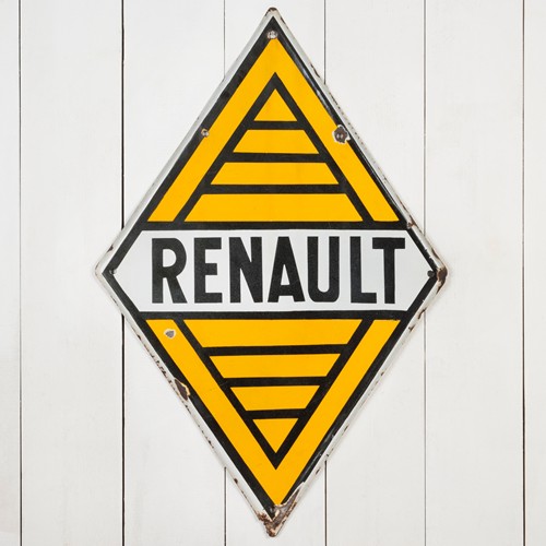 Wonderful, Double-Sided Renault Enamel Sign