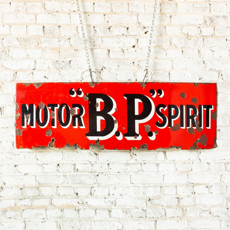Early bp motor spirit banner enamel sign-ljw-antiques-0521-1-main-637955756285549202.jpg