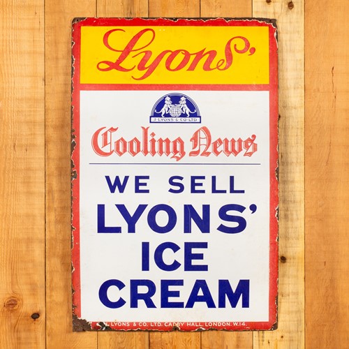  A Jovial Lyons' Ice Cream Enamel Sign