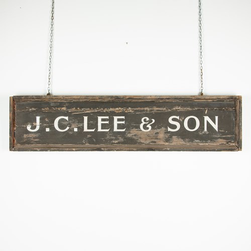 J. C. Lee & Son - Hand Painted, Antique Trade Sign