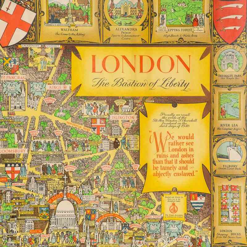 Framed Map Of 'London - The Bastion Of Liberty' By Kerry Lee, 1946-ljw-antiques-0886-8-main-638264230975603636.jpg