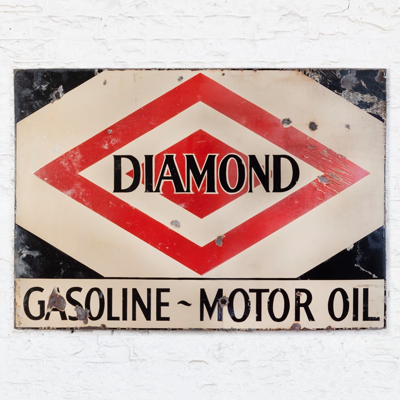 A large, Diamond Gasoline / Motoroil Enamel Sign-ljw-antiques-0913-main-main-637464247216192893.jpg