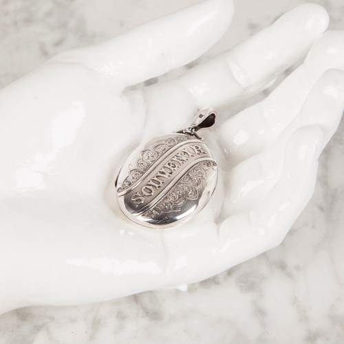 Victorian silver souvenir (memory) locket