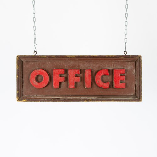Double-Sided, Chunky 3D Wooden Office Sign