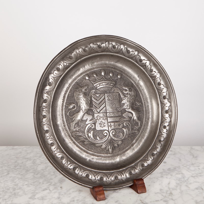 Decorative 19th c. Pewter plate with armorial-ljw-antiques-1030-3-main-637464097493664120.jpg