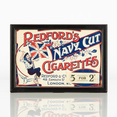  Small, Framed Redford's Cigarettes Advertisement