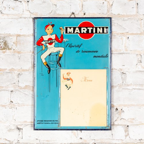 rare, tin martini menu sign / board