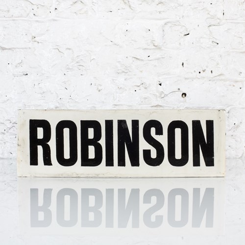 "Robinson" - Ceramic Plaque, Part Of A Street Sign