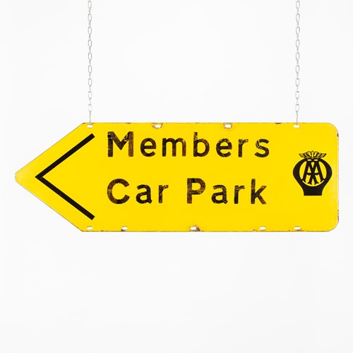 Aa Directional Arrow, Double-Sided Enamel Sign