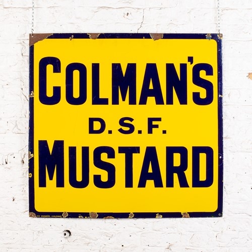 Large Colman's D.S.F. Mustard Enamel Sign