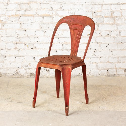 Red Vintage French Tolix Cafe Chair