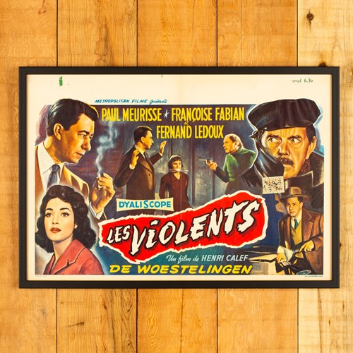 Les Violents - 1950S Belgian Film Poster