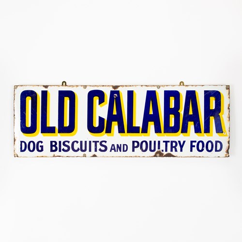 Old Calabar Dog Biscuits And Poultry Food Enamel Sign