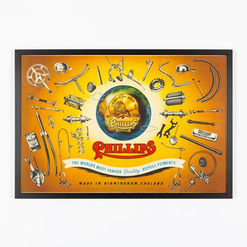 Original, Vibrant Phillips Bicycle Parts Poster