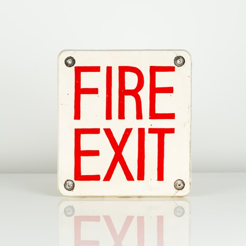 Hand-Painted, Vintage 'Fire Exit' Sign