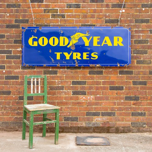  Large Goodyear Tyres Enamel Sign