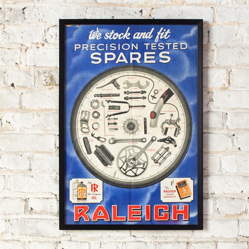 Raleigh Bicycle Spares Advertising Poster