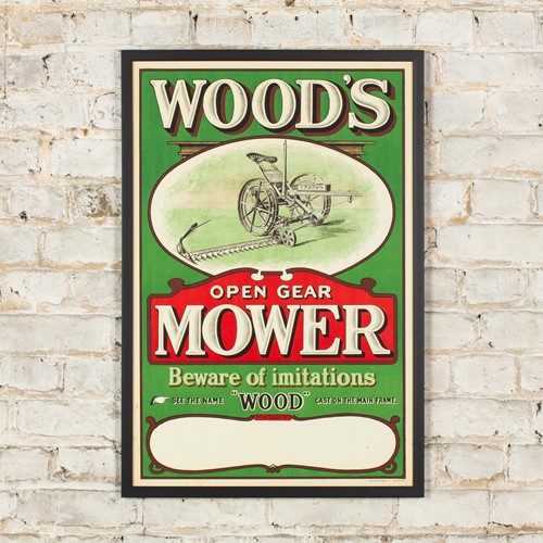 Original Wood's Open Gear Mower Advertising Poster