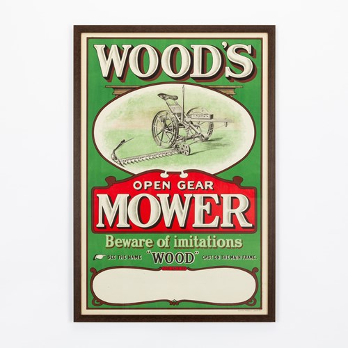 Original Wood's Open Gear Mower Advertising Poster