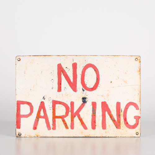  'No Parking' - Charming, Hand Painted Sign