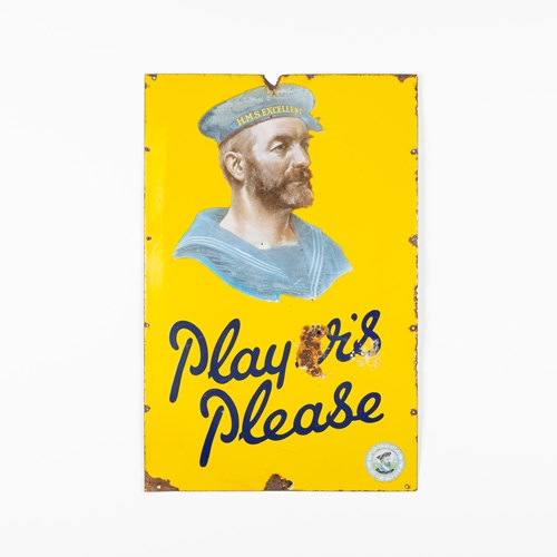 Large, Pictorial Player's Please Enamel Sign