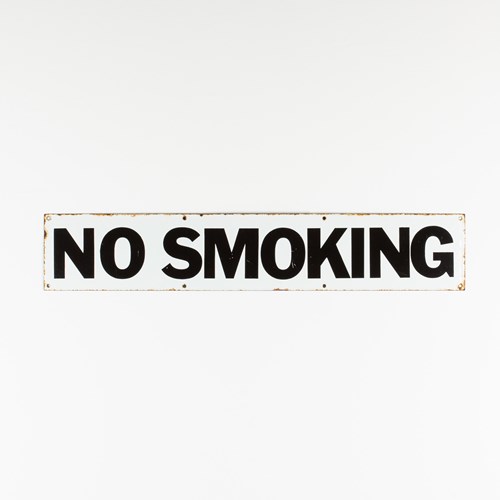 No Smoking - Bold, Mid-Century Enamel Sign