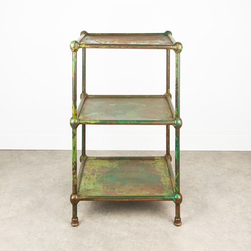 Green Painted Industrial Metal Shelves