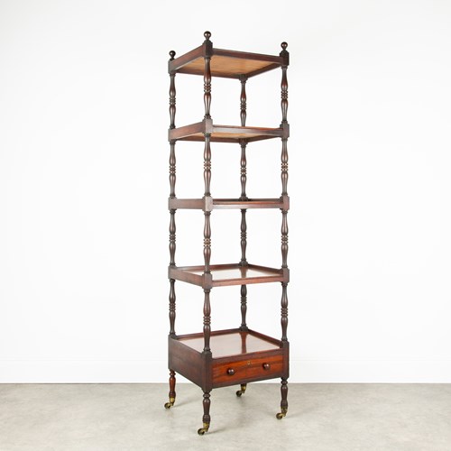 6Ft Tall, 5-Tier Georgian Mahogany What-Not / Display Stand