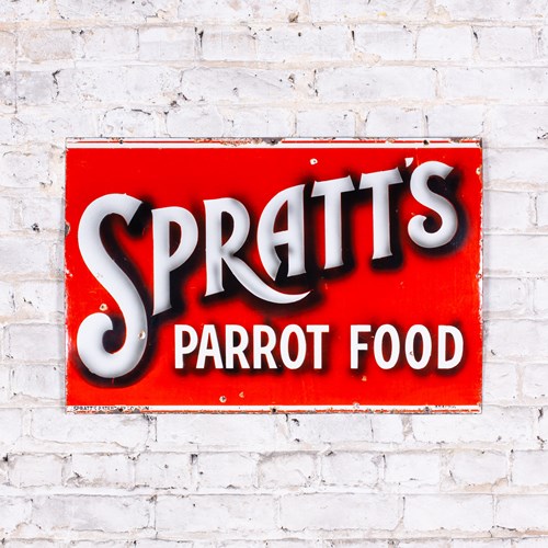Spratt's Parrot Food - Unusual Enamel Sign