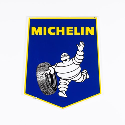 Vintage Tin Michelin Tyres Shield Shaped Sign
