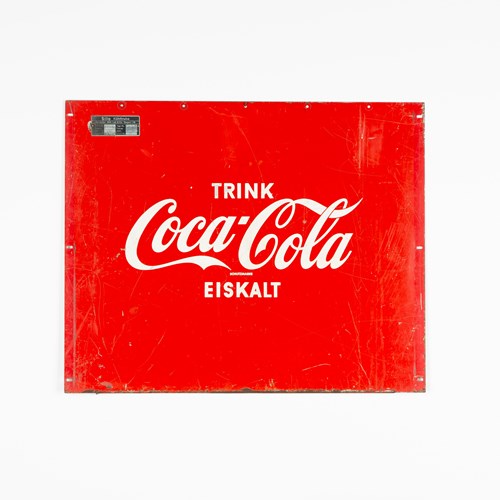 1950S German Coca-Cola Fridge Panel