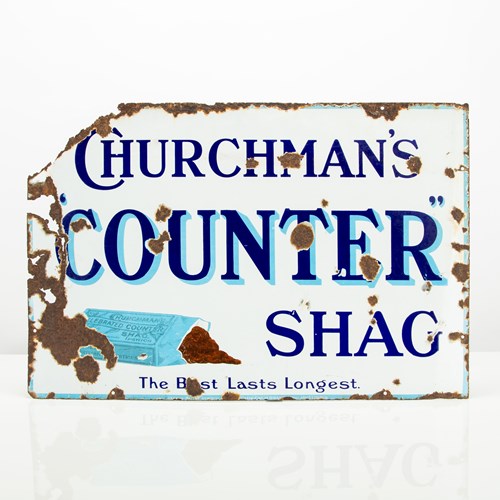 Churchman's Counter Shag - Enamel Sign