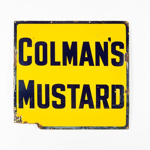 Large Colman's Mustard Enamel Sign
