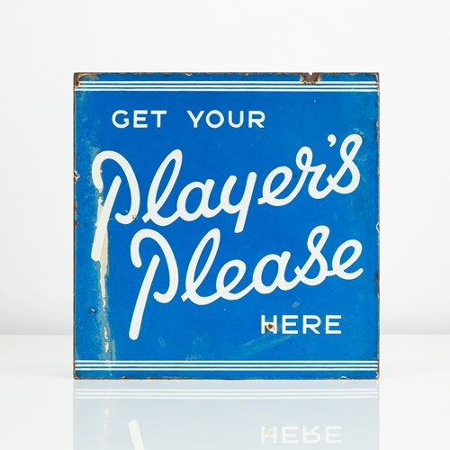 Player's Please Cigarettes Enamel Flange Sign