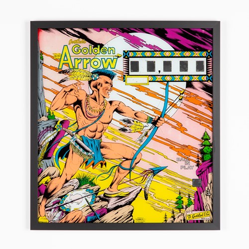 Framed Gottlieb 'Golden Arrow' Pinball Panel