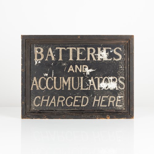 Hand Painted, Early 20Th Century Car Garage Sign