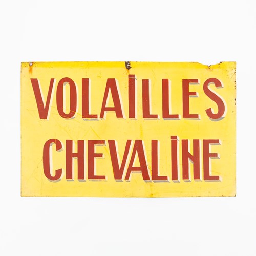 Volailles Chevaline - Double-Sided, Hand Painted French Butcher's Sign