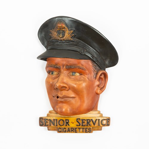 A Senior Service Cigarettes Advertising Plaster Wall Plaque