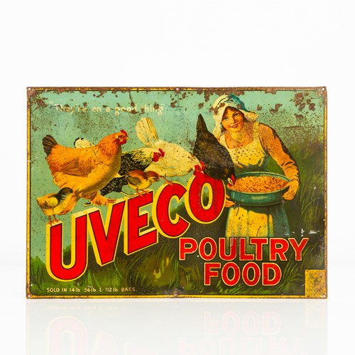 Uveco Poultry Food Pictorial Tin Sign