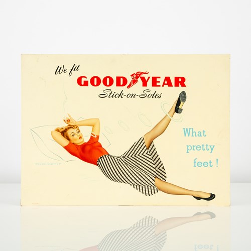 Goodyear Stick-On-Soles Advertising Counter-Card