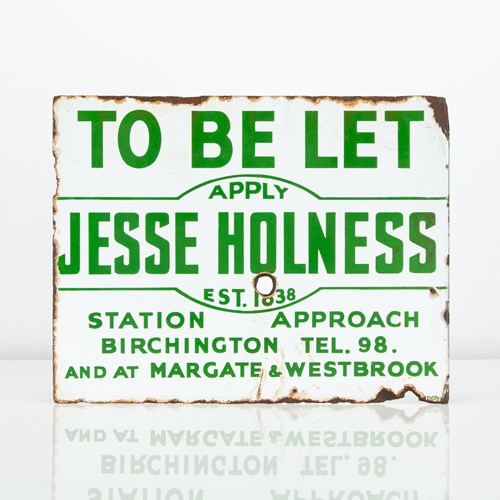 Jesse Holness, Birchington Estate Agent's Enamel Sign